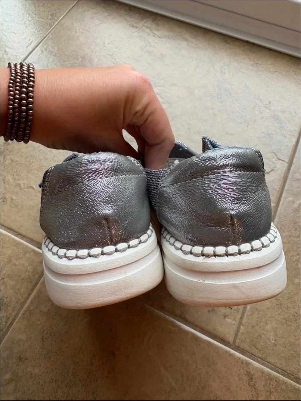 Hey Dude Gray Canvas Slip-On Loafers • Size 7